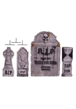 Fun World 4 In 1 Tombstone Halloween Decoration Set
