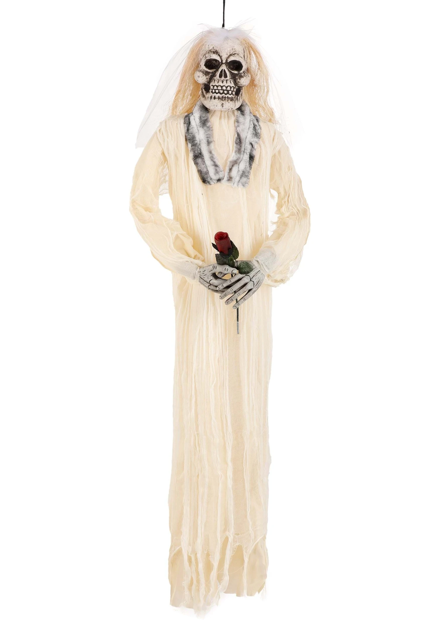 Fun World 72-Inch Hanging Skeleton Bride Halloween Decoration 6 Fun World 72-Inch Hanging Skeleton Bride Halloween Decoration - Image 6