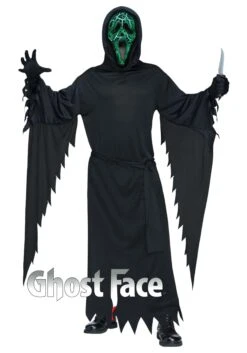 Fun World Smoldering Ghost Face Adult Costume W/ Light-Up Mask