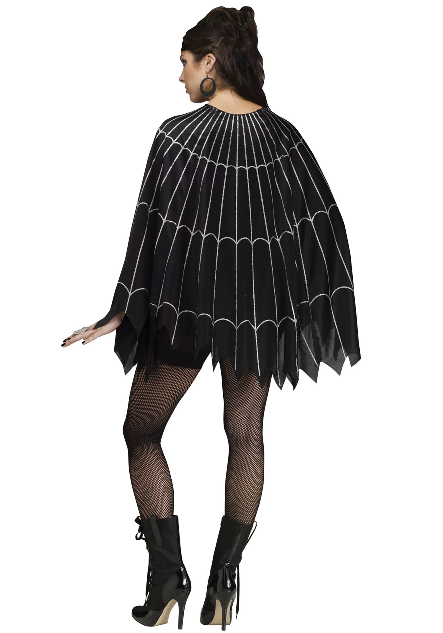 Fun World Spider Web Poncho Costume For Adults 2 Fun World Spider Web Poncho Costume For Adults - Image 2