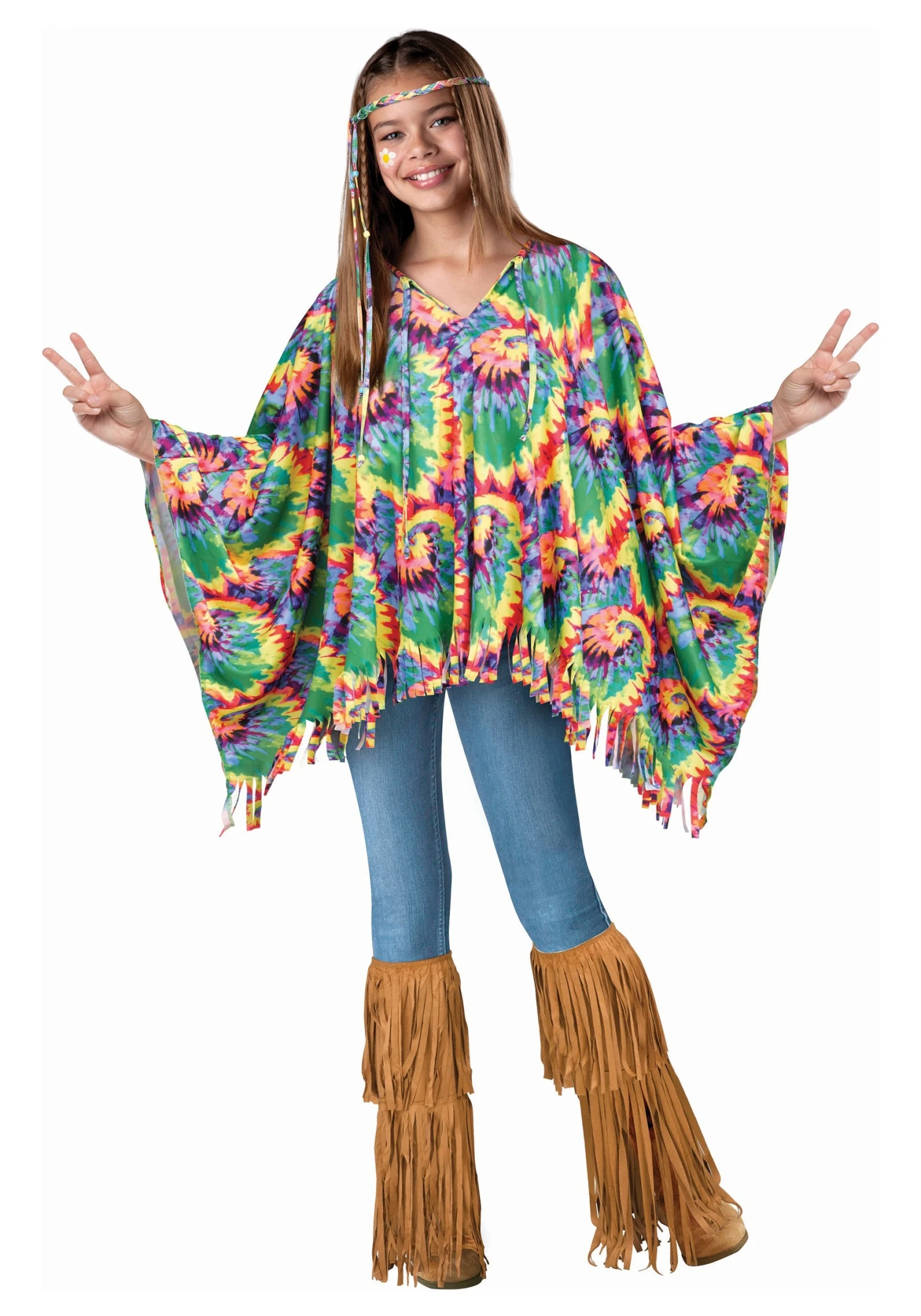 Fun World Children's Hippie Poncho 1 Fun World Children's Hippie Poncho