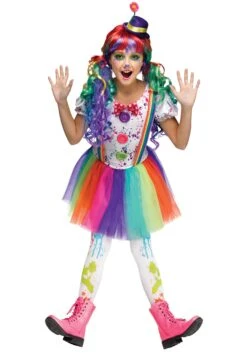 Fun World Girls Crazy Color Clown Costume