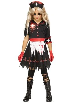 Fun World Girls Dark Nurse Costume