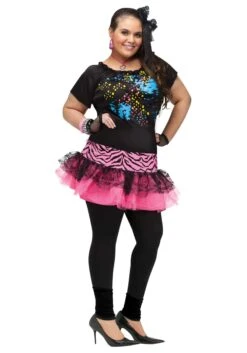 Fun World Women's Plus Size 80s Pop Party Costume
