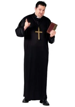 Fun World Men's Plus Size Priest Costume