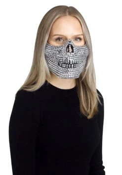 Fun World Rhinestone Half Skull Costume Mask