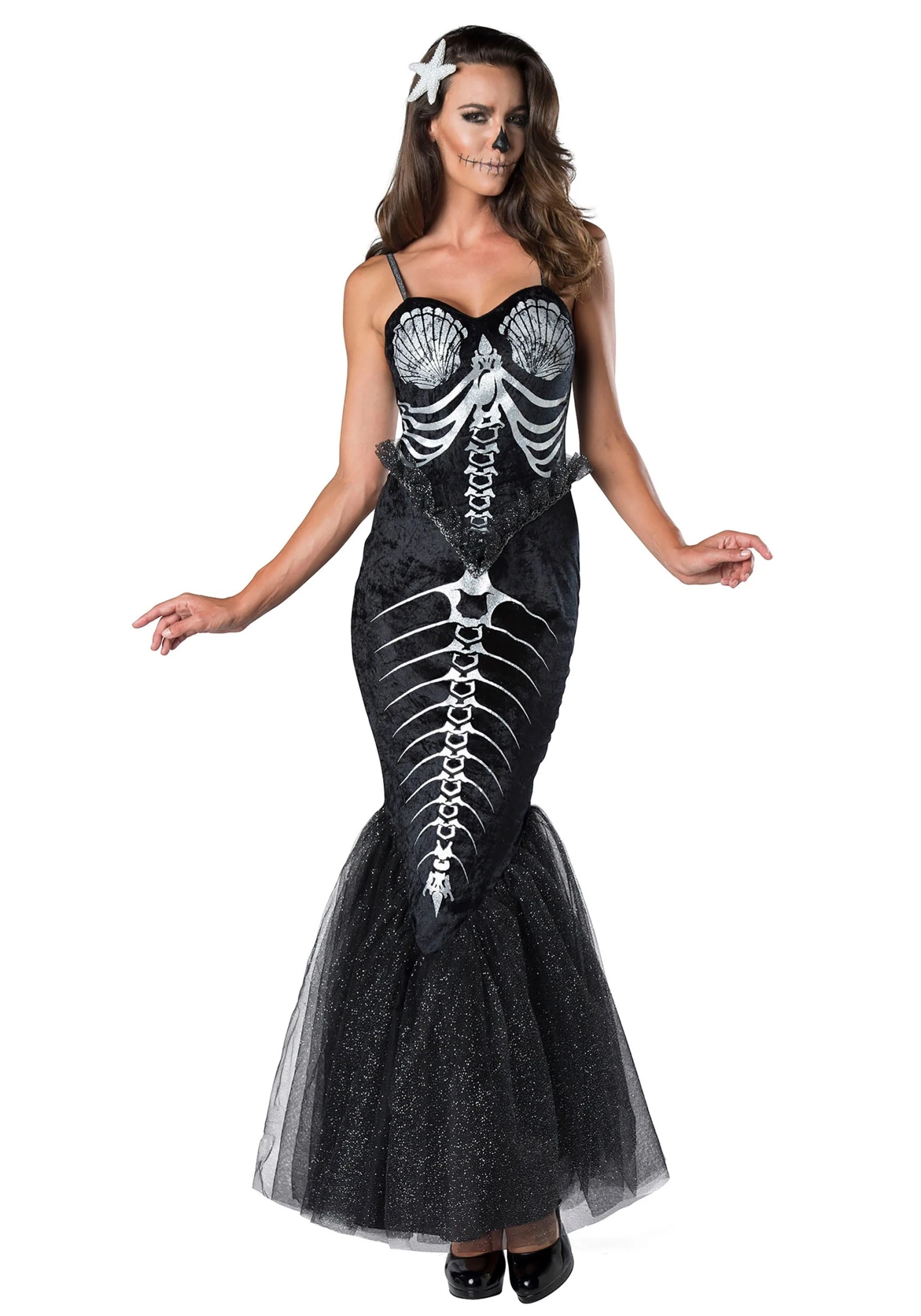 Fun World Women's Skeleton Mermaid Costume 1 Fun World Women's Skeleton Mermaid Costume