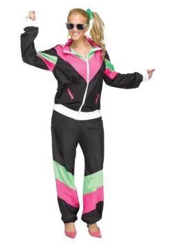 Fun World Women's 80s Track Suit Plus Size Costume