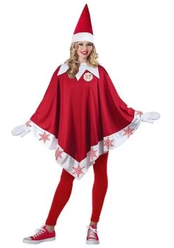 Fun World Elf On The Shelf Poncho Costume For Women