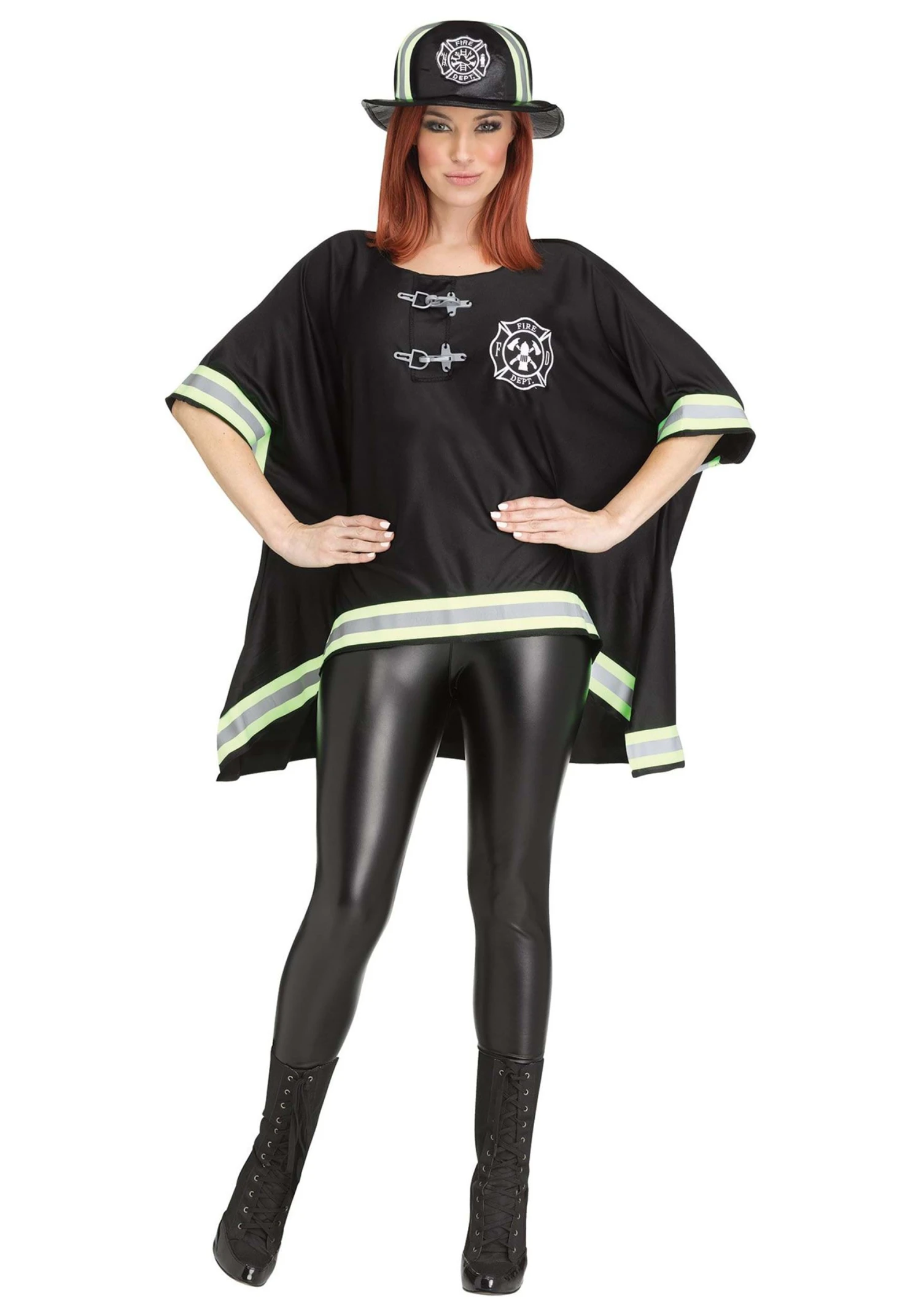 Fun World Firefighter Women's Poncho Costume 1 Fun World Firefighter Women's Poncho Costume
