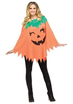 Fun World Pumpkin Poncho Costume For Women