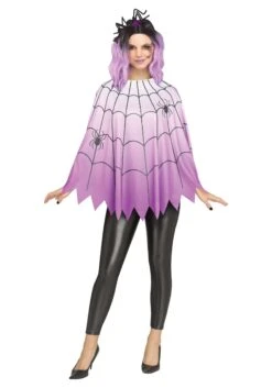 Fun World Purple Ombre Spider Web Women's Poncho