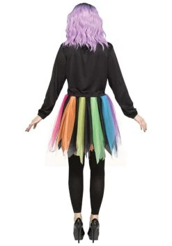 Fun Halloween Costumes -Fun Halloween Costumes womens rainbow foil skeleton costume alt 1