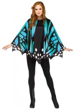 Fun World Teal Butterfly Poncho For Women